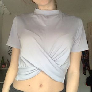 Periwinkle mock neck top